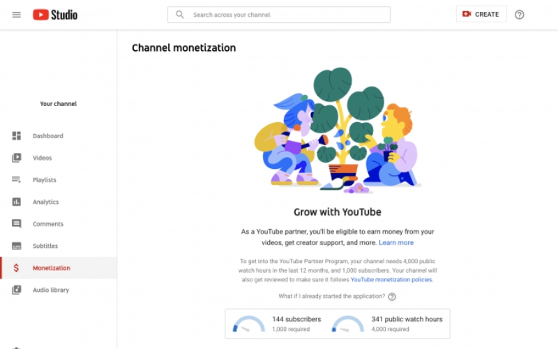 tính năng bật kiếm tiền youtube