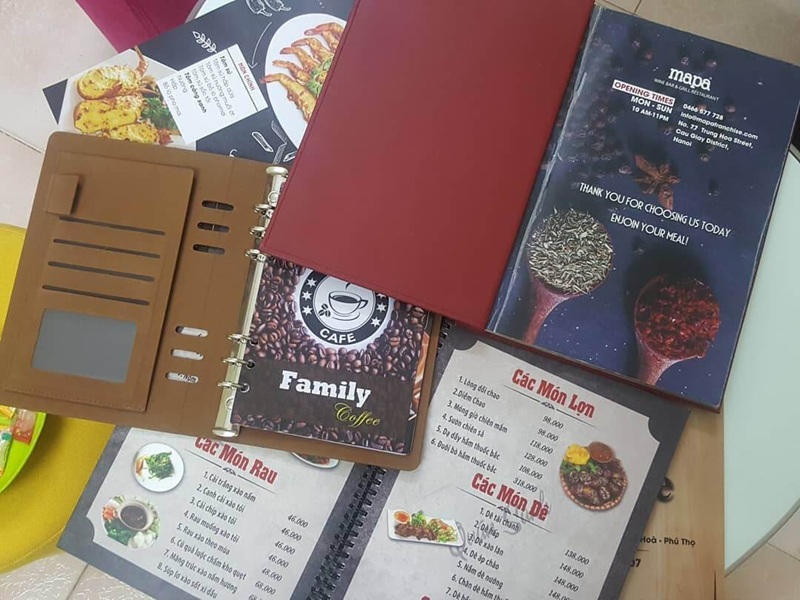 các loại giấy in menu