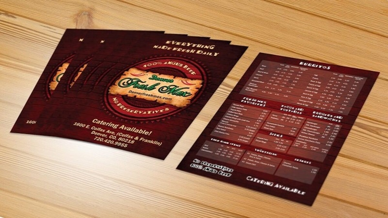 lưu ý khi in menu