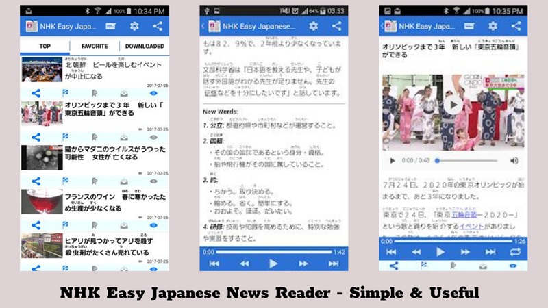app học tiếng Nhật NHK Easy Japanese News Reader