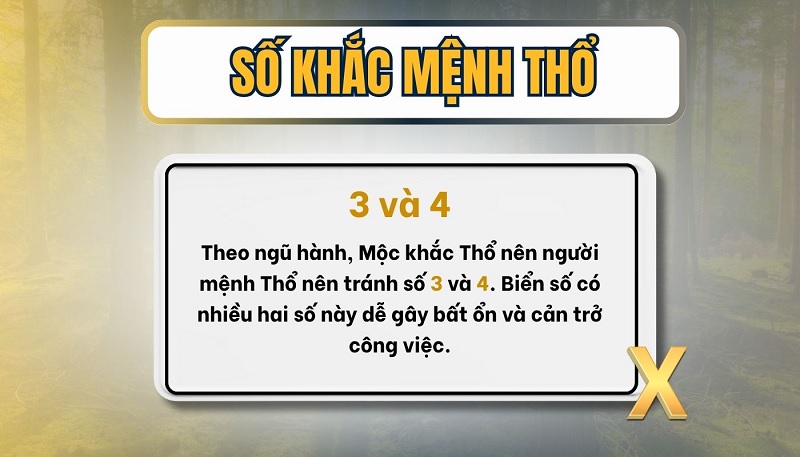 Tránh các con số tương khắc mệnh Thổ